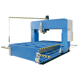 Portal presses also known as rule frame presses come in either a format where the gantry is manually or mechanically moved